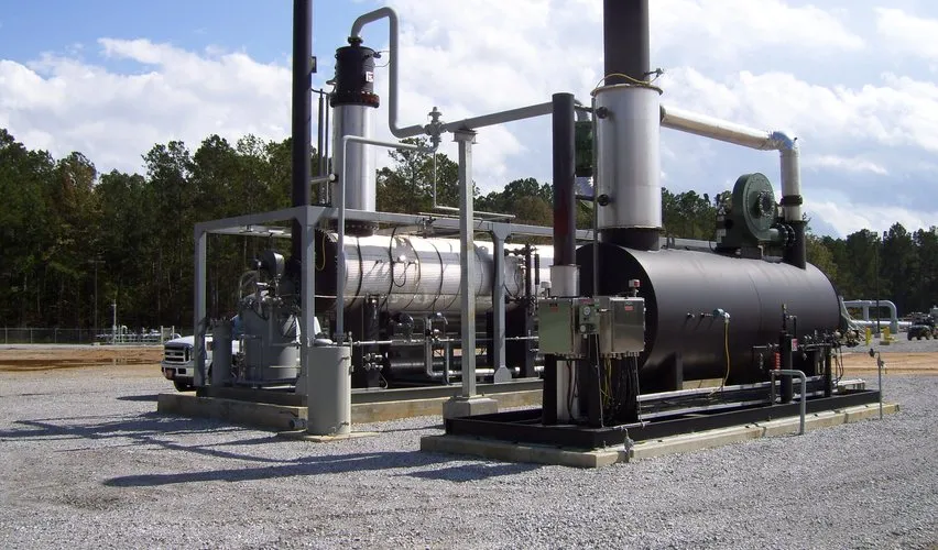 450 MMSCFD TEG dehydration unit with regeneration module and thermal oxidizer, installed on site
