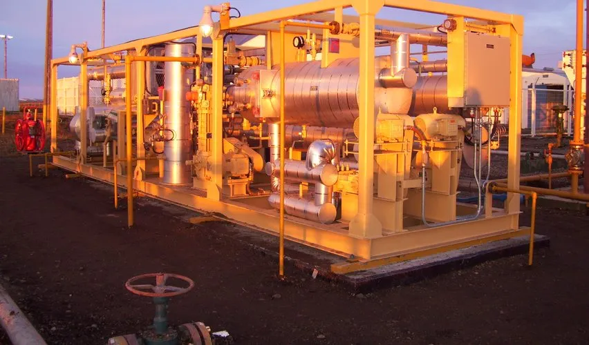 5 MMSCFD modular hydrocarbon dew point control unit on site
