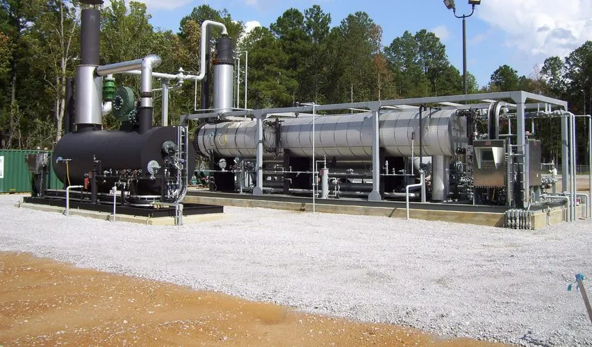 QB Johnson modular TEG dehydration unit installed in the field